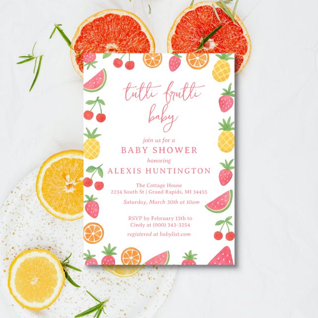 Tutti Frutti Baby Shower Inbjudan (Skapare uppladdad)
