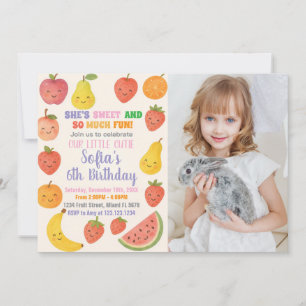 Tutti Frutti Birthday-inbjudan med foto Inbjudningar