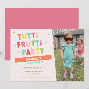 Tutti Frutti Birthday-inbjudan till flicka