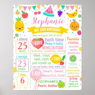 Tutti Frutti Birthday Milestone-skylt Poster
