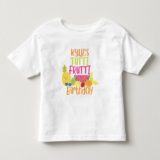 Tutti Frutti Brithday Party T Shirt (Framsida)