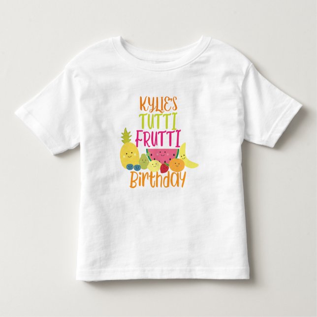 Tutti Frutti Brithday Party T Shirt (Framsida)