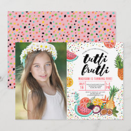 Tutti Frutti | Födelsedagsfest | Fotoinbjudan Inbjudningar