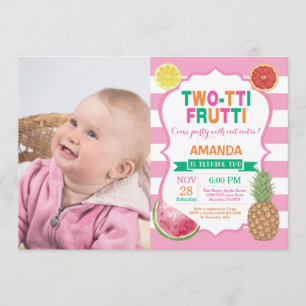 Tutti Frutti Födelsedagsfest inbjudan 2:a Bday