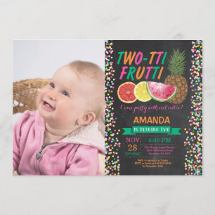 Tutti Frutti Födelsedagsfest inbjudan 2:a Bday