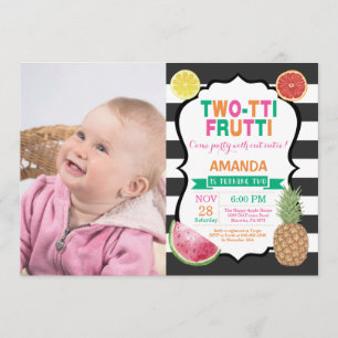 Tutti Frutti Födelsedagsfest inbjudan 2:a Bday