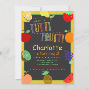 Tutti Frutti Fruit Birthday Inbjudningar