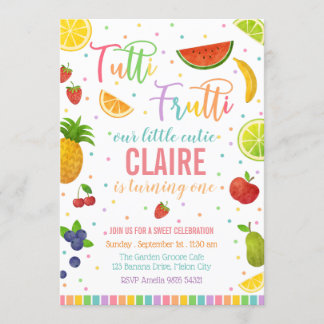 Tutti Frutti | Fruit Party Birthday Inbjudningar