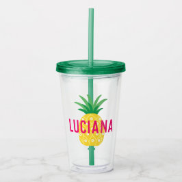 Tutti Frutti Fruit Pineapple Personlig Girls Take Away Mugg