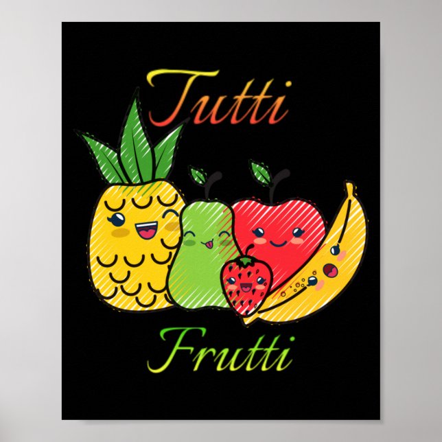 Tutti Frutti Fruit Vår Sommar Strand Hav Poster (Framsidan)