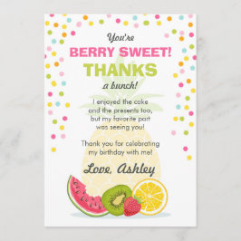 Tutti Frutti Party Fruktfödelsedag Tack Inbjudningar