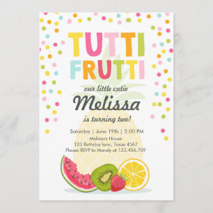Tutti frutti party inbjudan Tutti, födelsedagspres