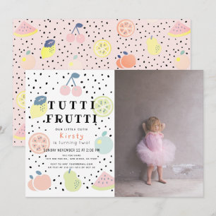 Tutti Frutti Pastel Fruit 2:a foto Birthday Inbjudningar