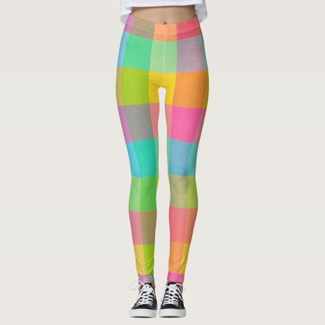 Tutti Frutti Play - Bright Checkated Mönster Legg Leggings (Framsida)
