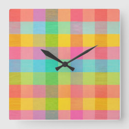 Tutti Frutti Play - Färgbelagd vägglås Fyrkantig Klocka