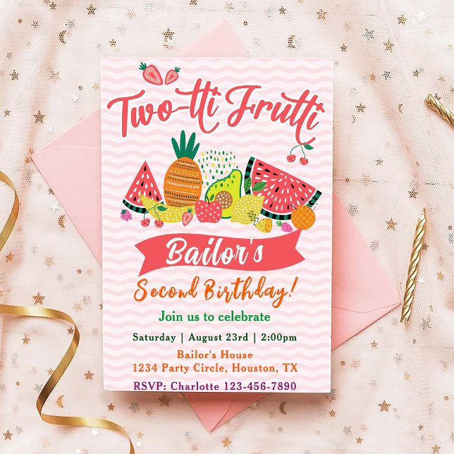 Tutti Frutti | Uppmaning till Party-födelsedagen f Inbjudningar (Skapare uppladdad)