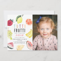 Tutti Frutti Watercolor Fruit 2:a födelsedag Foto