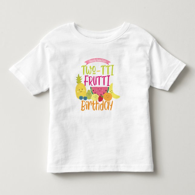 Tutti ’Two-Ti’ Frutti Roligt Barns födelsedag Part T Shirt (Framsida)