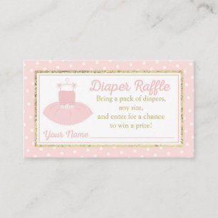 Tutu Baby Shower Diaper Raffle Biljett - Rosa Guld Tilläggskort
