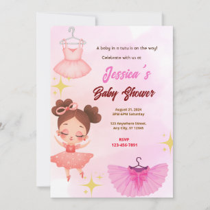 Tutu Baby Shower Inbjudningar