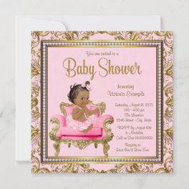 Tutu Baby Shower Rosa Guld  Inbjudningar