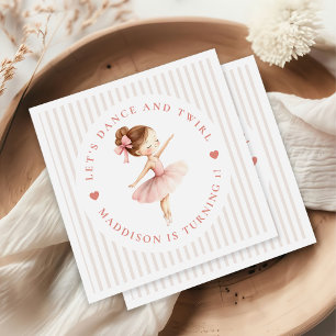 Tutu Ballerina Balettdansare Flicka Födelsedag Pappersservett