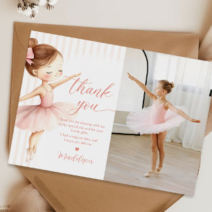 Tutu Ballerina Balettdansare Flicka Födelsedagsfot Tack Kort