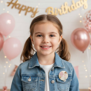 Tutu Ballerina Balettdansös Födelsedag 5 år Knapp