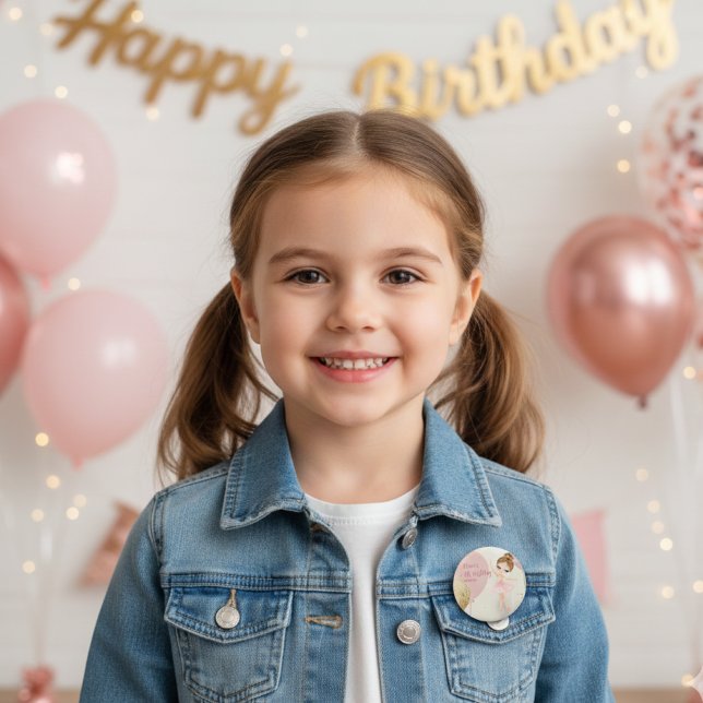 Tutu Ballerina Balettdansös Födelsedag 5 år Knapp (Skapare uppladdad)