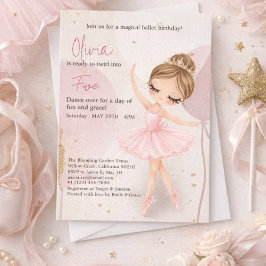 Tutu Ballerina Ballet Dancer Girl Birthday  Inbjudningar