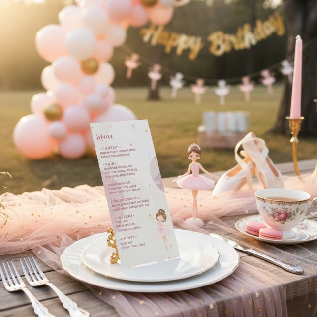 Tutu Ballerina Ballet Dancer Girl Birthday Meny (Skapare uppladdad)