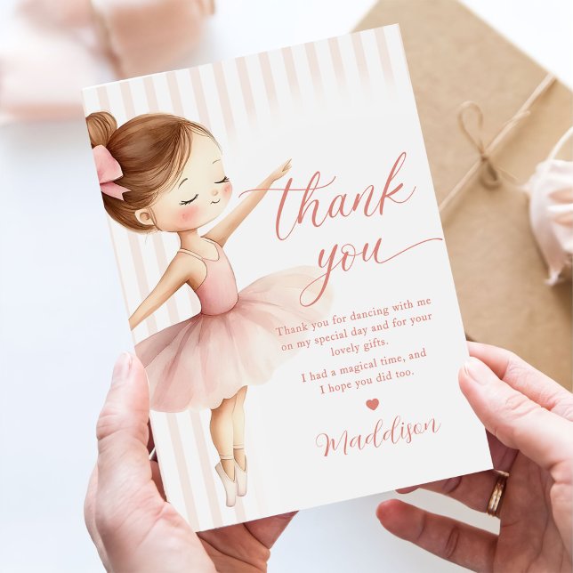 Tutu Ballerina Ballet Dancer Girl Birthday Tack Kort (Skapare uppladdad)