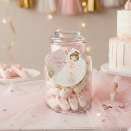 Tutu Ballerina Ballet Dancer Girl Pink Birthday Gåvor Etiketter