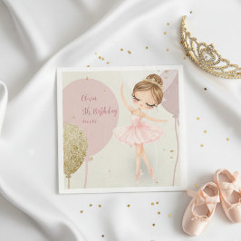 Tutu Ballerina Ballet Dancer Girl Pink Birthday Pappersservett