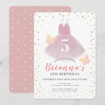 Tutu Ballerina Rosa & White Girl Birthday