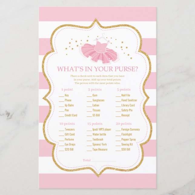 Tutu ballerina vad du har i baby-spelet (Framsida)