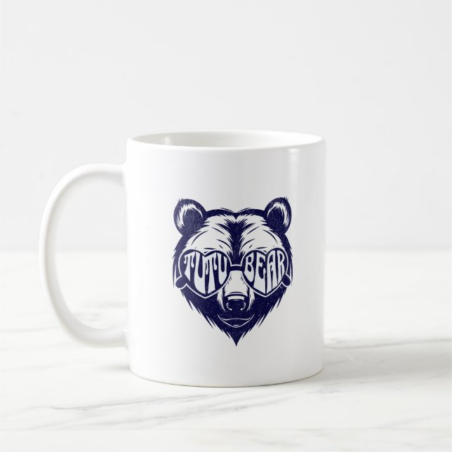 Tutu Bear Heart Solglasögon Hawaiianska Mormor Kaffemugg (Vänster)