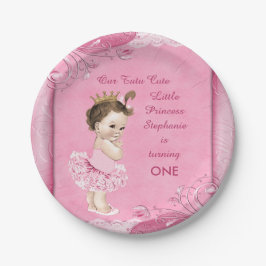 Tutu Cute 1:a födelsedag Brunette Princess Faux Sn