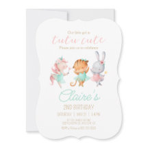 Tutu Cute Ballerina Animal Ballet Födelsedagsfest