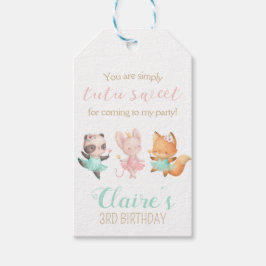 Tutu Cute Ballerina Animal Ballet Party-förmån Presentetikett