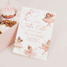 Tutu Cute Ballerina Birthday-inbjudan