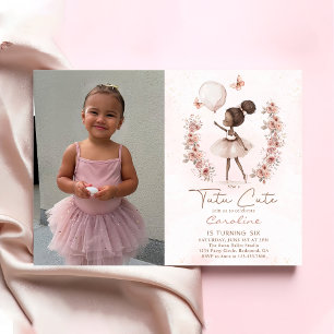 Tutu Cute Ballet Ballerina Ballet Birthday Photo Inbjudningar