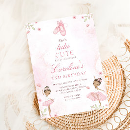 Tutu Cute Ballet Dancer Ballerina Birthday Inbjudningar