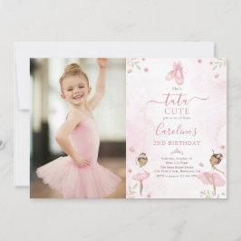 Tutu Cute Ballet Dancer Ballerina Birthday Photo Inbjudningar