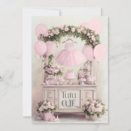 Tutu Cute Ballet Pink Ballerina Theme for Girls Inbjudningar