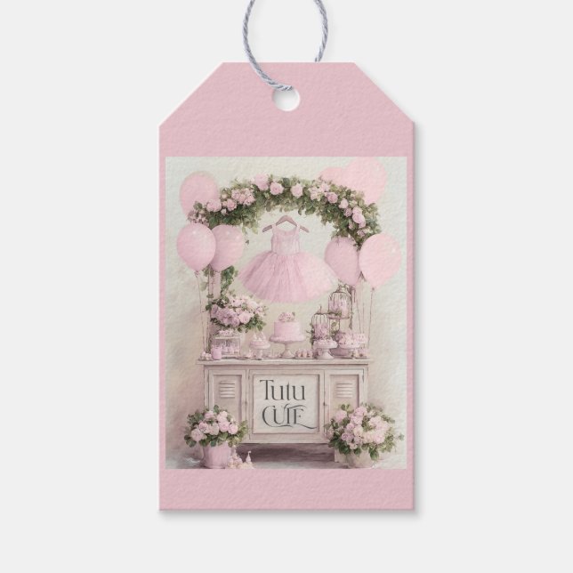 Tutu Cute Ballet Pink Ballerina Theme for Girls Presentetikett (Framsidan)