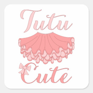 Tutu Cute Ballet Sticker Fyrkantigt Klistermärke