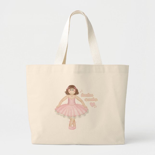 Tutu Cute (Brunette) - Tote Bag Jumbo Tygkasse (Framsidan)