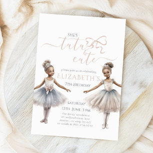 Tutu Cute Elegant Ballerina Watercolor Birthday Inbjudningar