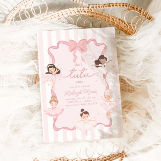 Tutu Cute Girls' andra Ballerina Birthday Inbjudningar (Skapare uppladdad)